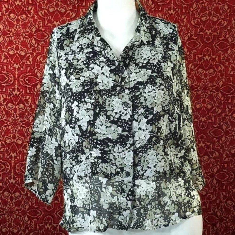 STUDIO 1940 floral peplum blouse 18/20 W 💥